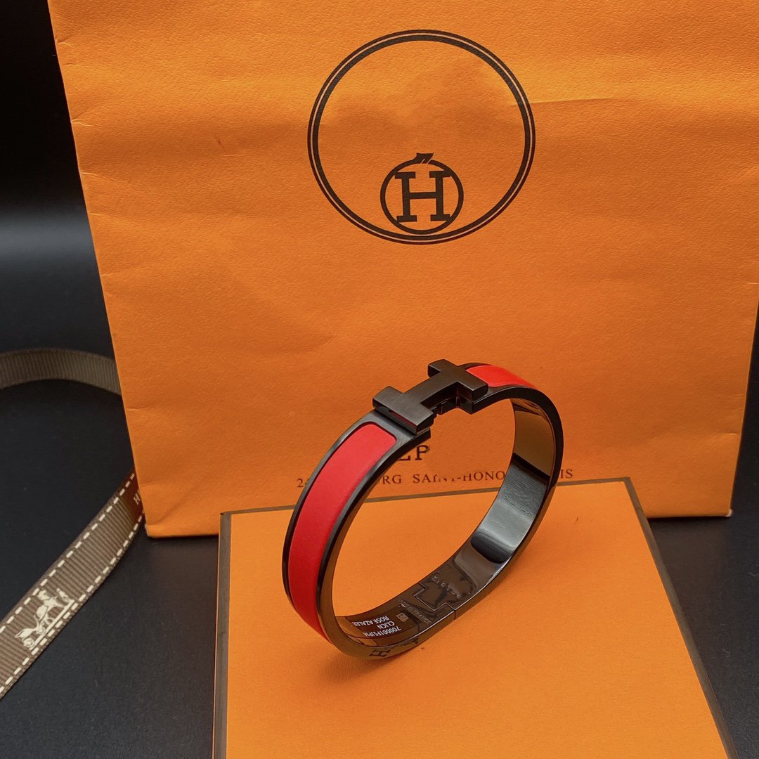 Lume Jewelry「CLIC HM SO ブラック レッド ブレスレット」