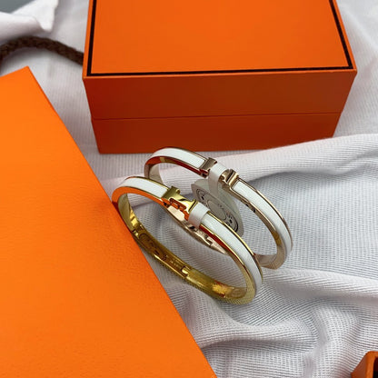 Lume Jewelry クラシック HM クリック ホワイト 8mm エナメルブレスレット