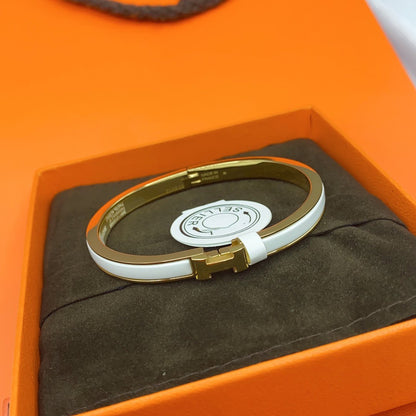 Lume Jewelry クラシック HM クリック ホワイト 8mm エナメルブレスレット