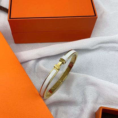 Lume Jewelry クラシック HM クリック ホワイト 8mm エナメルブレスレット