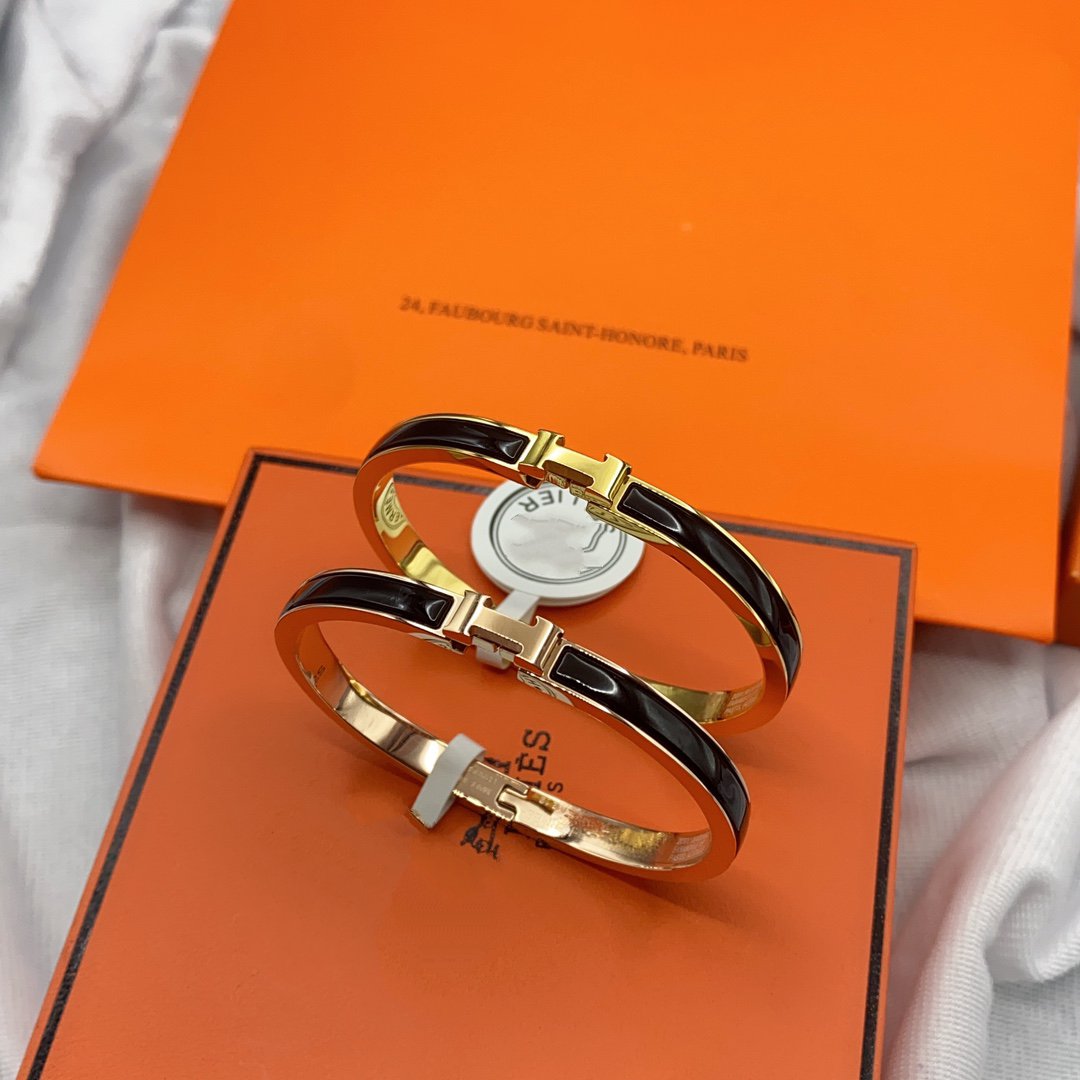 「Lume Jewelry」クラシック HM クリック ブラック 8mm エナメルブレスレット