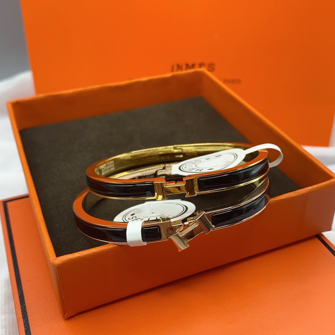 「Lume Jewelry」クラシック HM クリック ブラック 8mm エナメルブレスレット