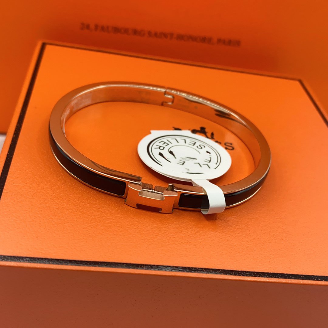 「Lume Jewelry」クラシック HM クリック ブラック 8mm エナメルブレスレット