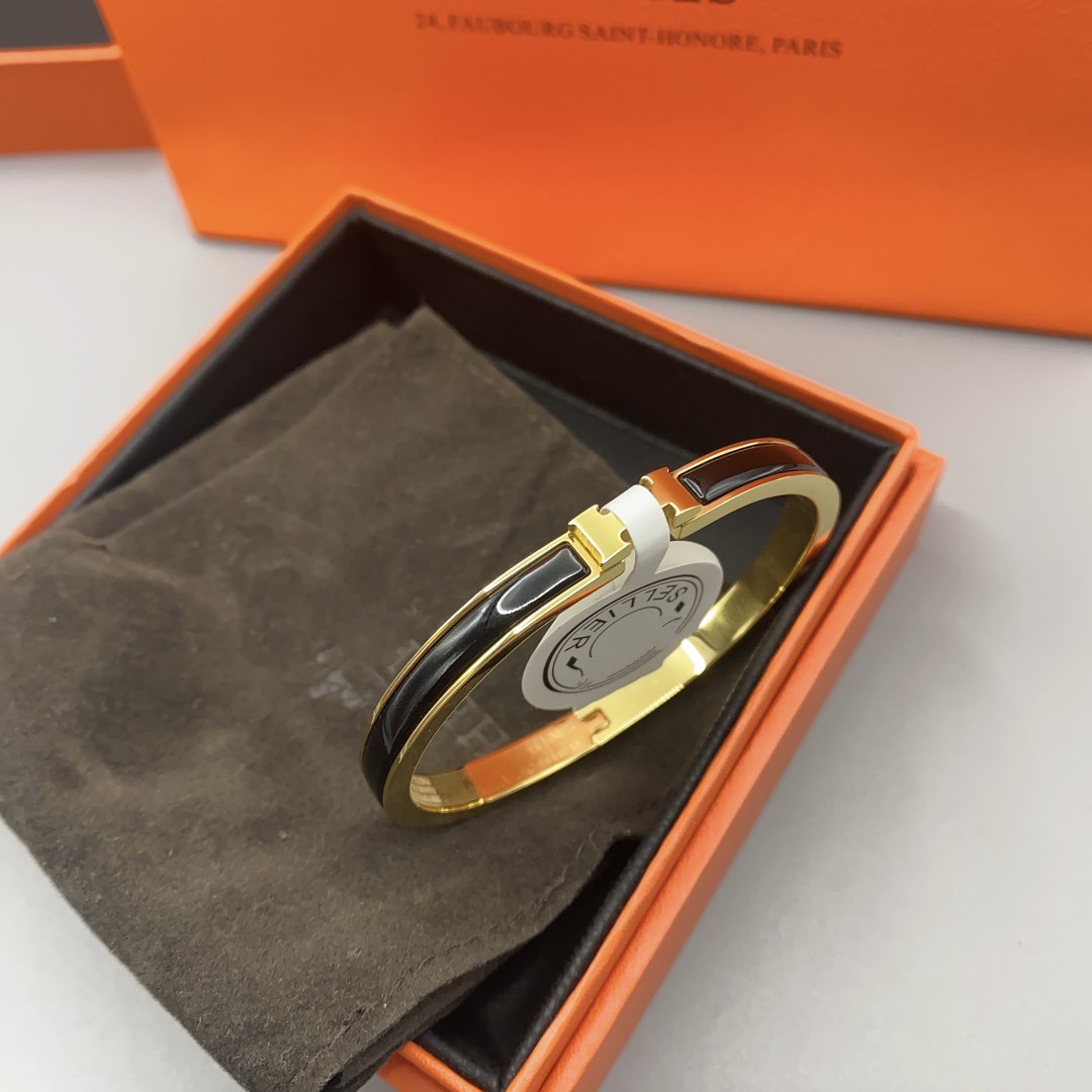 「Lume Jewelry」クラシック HM クリック ブラック 8mm エナメルブレスレット