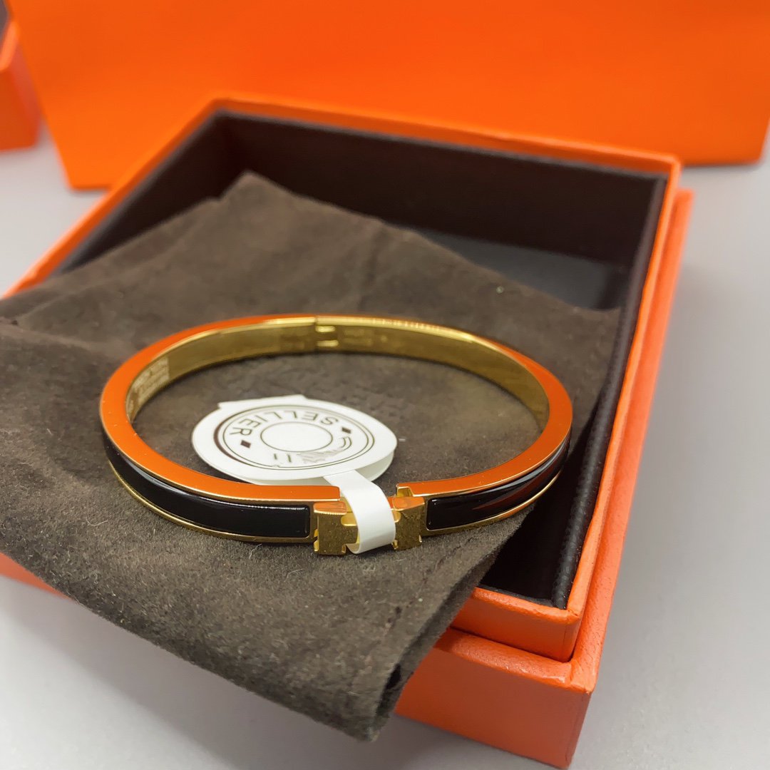 「Lume Jewelry」クラシック HM クリック ブラック 8mm エナメルブレスレット
