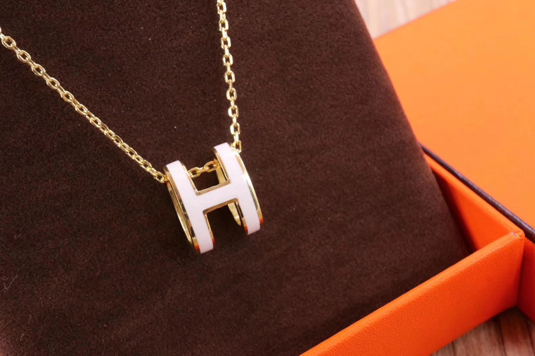 Lume Jewelry HM CLIC イエロー エナメル ゴールド ネックレス