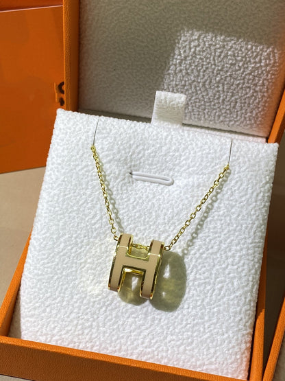Lume Jewelry HM CLIC イエロー エナメル ゴールド ネックレス