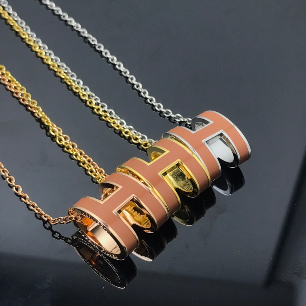 「Lume Jewelry」H ネックレス ブラウン