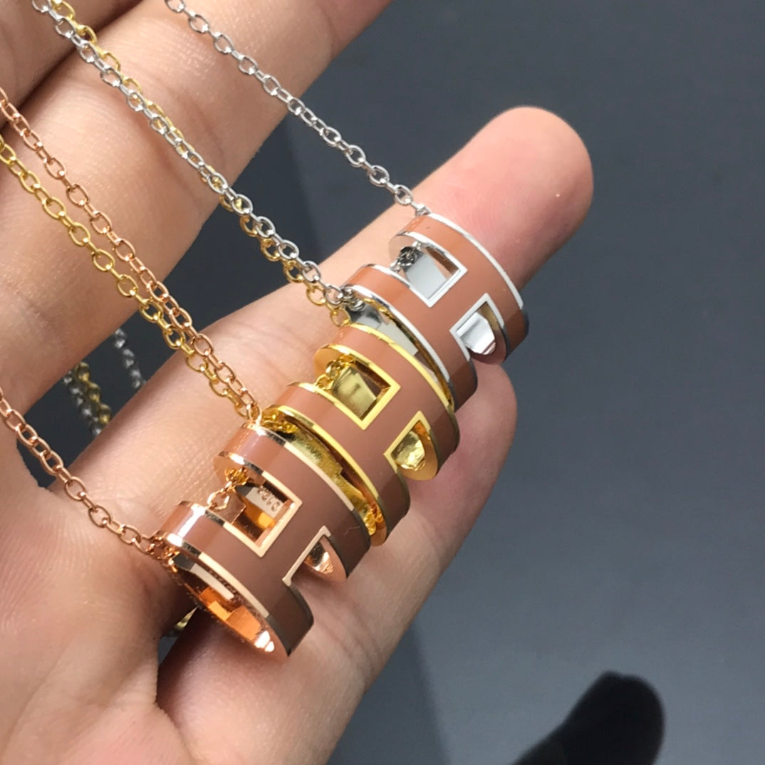 「Lume Jewelry」H ネックレス ブラウン