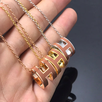 「Lume Jewelry」H ネックレス ブラウン