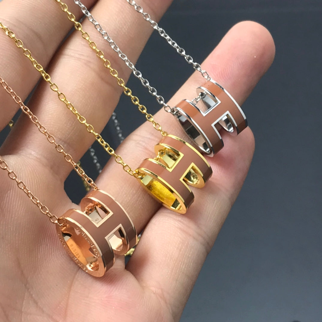 「Lume Jewelry」H ネックレス ブラウン