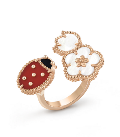 Lume Jewelry ラッキー3モチーフ ローズゴールドリング