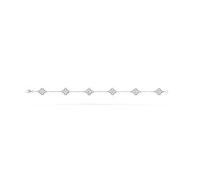 Lume Jewelry「クローバー 6モチーフ シルバーダイヤモンドブレスレット」