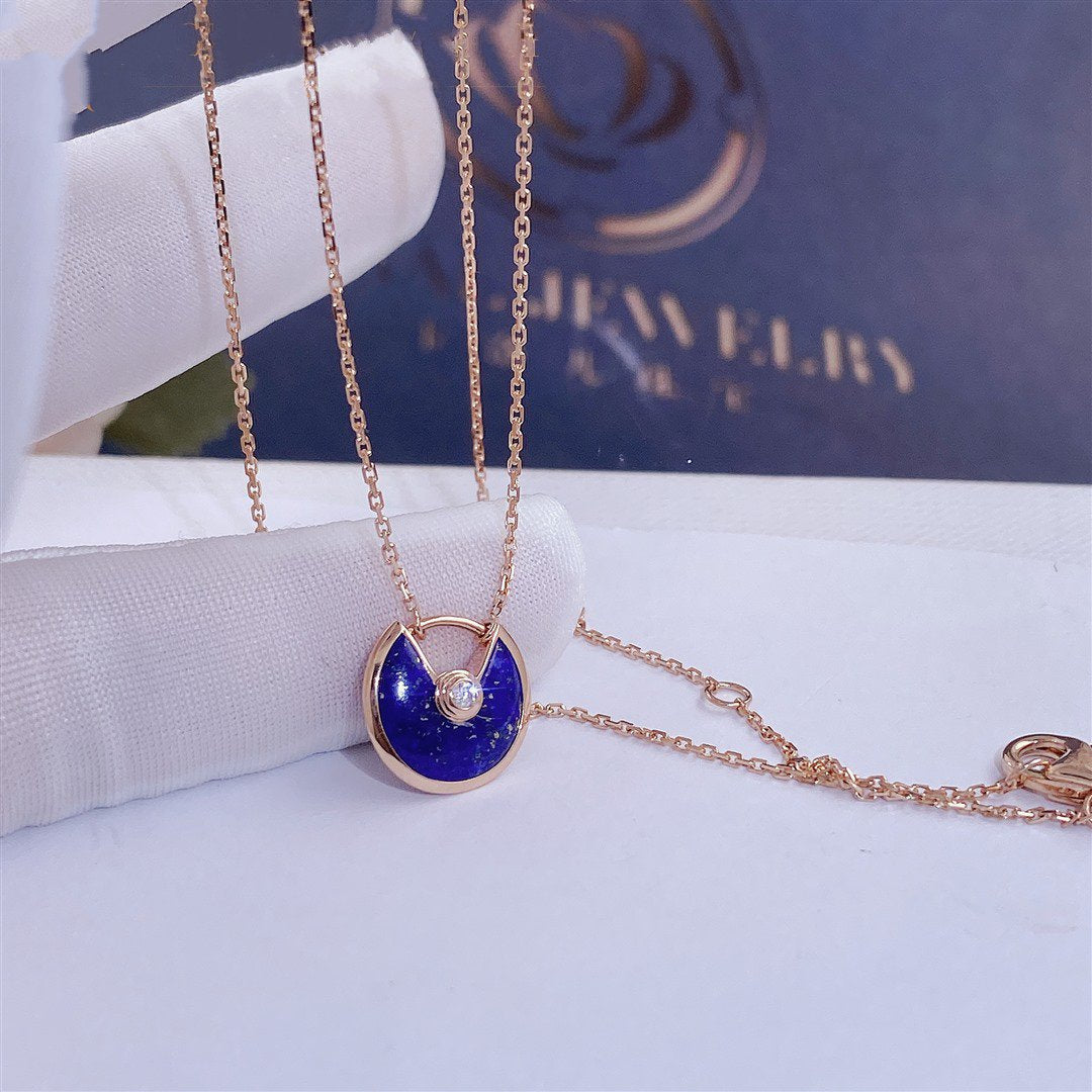 Lume Jewelry「アミュレット」ローズゴールドアゲートネックレス
