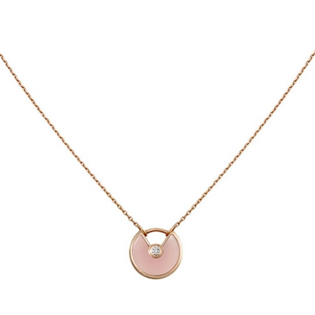 Lume Jewelry「アミュレット ローズゴールド ピンクマザーオブパール ネックレス」