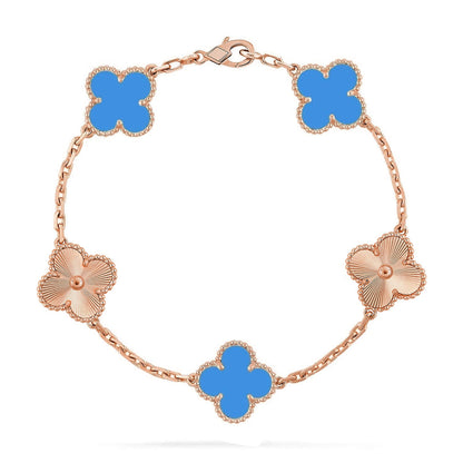 [Lume Jewelry]クローバー5モチーフ ブルーアゲート ブレスレット コレクション