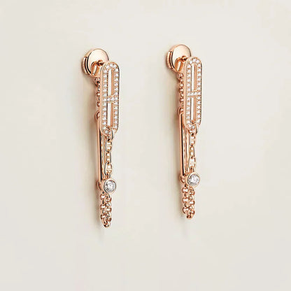 Lume Jewelry 「CHAINE CHAOS DIAMOND DROP EARRINGS」