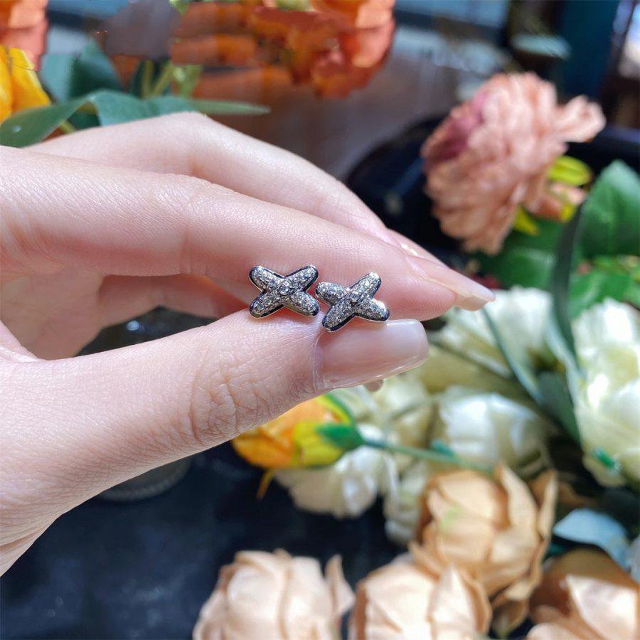 「Lume Jewelry」JEUX DE SILVER DIAMOND EARRINGS