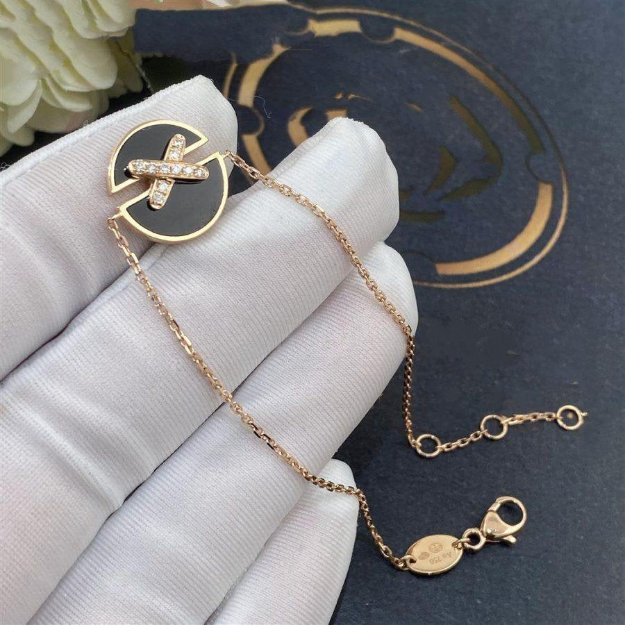 「Lume Jewelry」ピンクゴールドオニキスダイヤモンドブレスレット