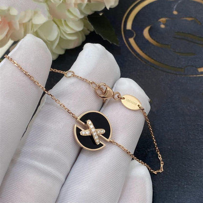 「Lume Jewelry」ピンクゴールドオニキスダイヤモンドブレスレット