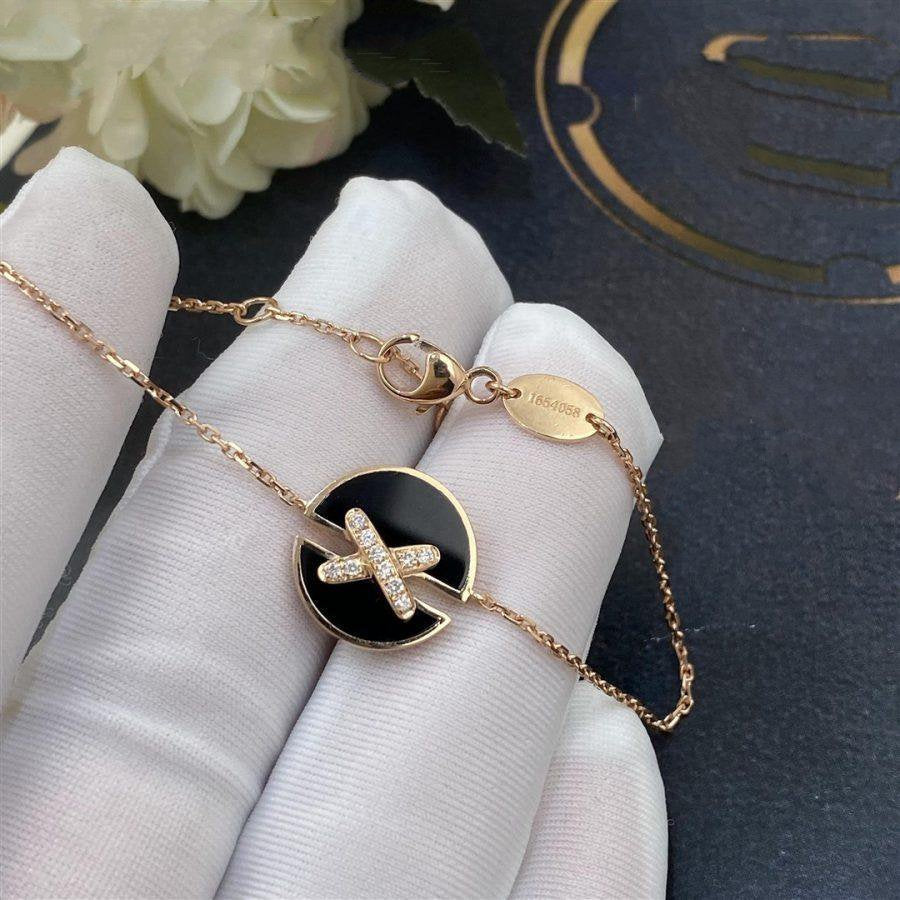「Lume Jewelry」ピンクゴールドオニキスダイヤモンドブレスレット