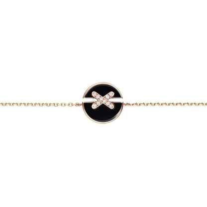 「Lume Jewelry」ピンクゴールドオニキスダイヤモンドブレスレット