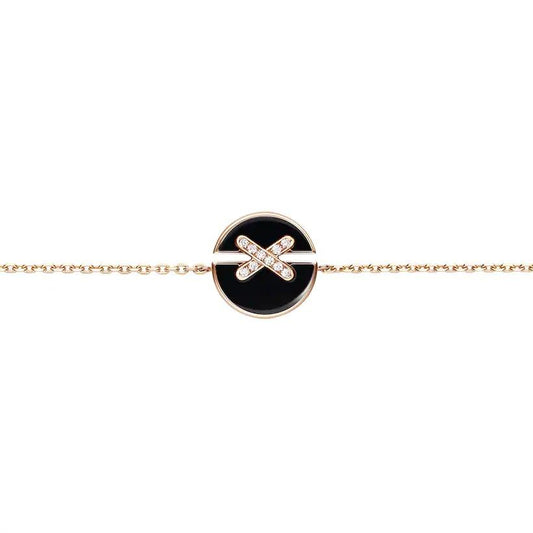 「Lume Jewelry」ピンクゴールドオニキスダイヤモンドブレスレット