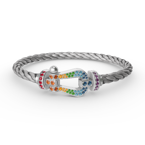 Lume Jewelry FORC ラージホースシュー カラーダイヤモンドブレスレット シルバー