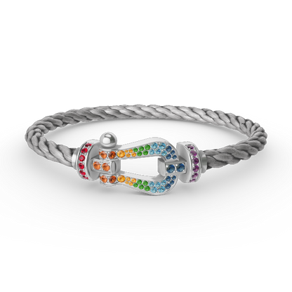 Lume Jewelry FORC ラージホースシュー カラーダイヤモンドブレスレット シルバー