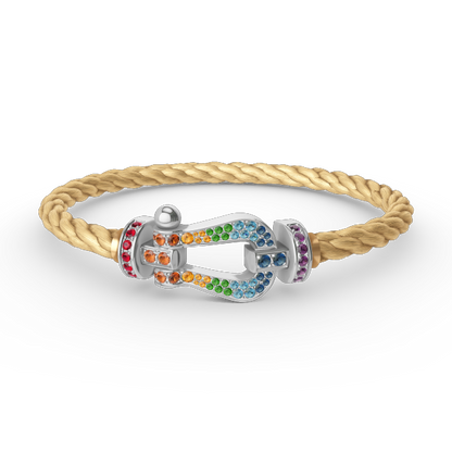 Lume Jewelry FORC ラージホースシュー カラーダイヤモンドブレスレット シルバー