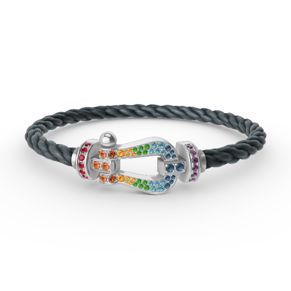 Lume Jewelry FORC ラージホースシュー カラーダイヤモンドブレスレット シルバー