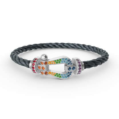 Lume Jewelry FORC ラージホースシュー カラーダイヤモンドブレスレット シルバー