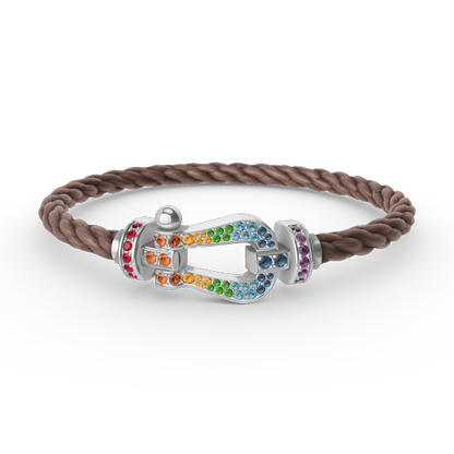 Lume Jewelry FORC ラージホースシュー カラーダイヤモンドブレスレット シルバー