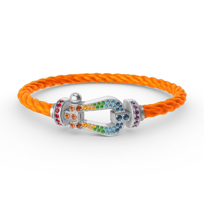 Lume Jewelry FORC ラージホースシュー カラーダイヤモンドブレスレット シルバー