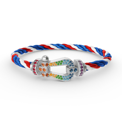 Lume Jewelry FORC ラージホースシュー カラーダイヤモンドブレスレット シルバー