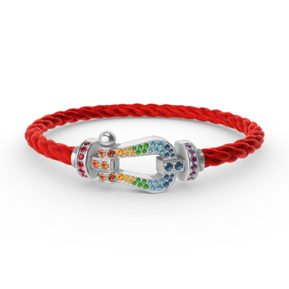Lume Jewelry FORC ラージホースシュー カラーダイヤモンドブレスレット シルバー