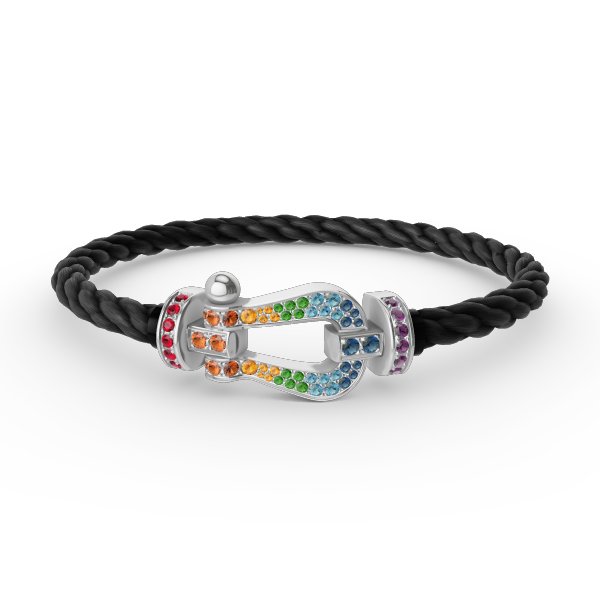 Lume Jewelry FORC ラージホースシュー カラーダイヤモンドブレスレット シルバー
