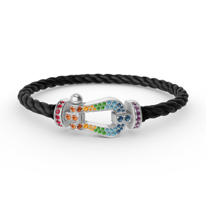 Lume Jewelry FORC ラージホースシュー カラーダイヤモンドブレスレット シルバー