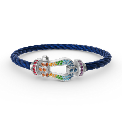 Lume Jewelry FORC ラージホースシュー カラーダイヤモンドブレスレット シルバー