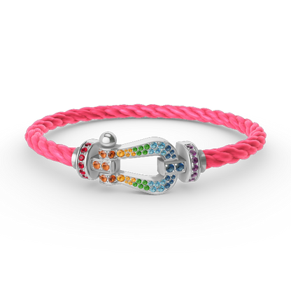Lume Jewelry FORC ラージホースシュー カラーダイヤモンドブレスレット シルバー