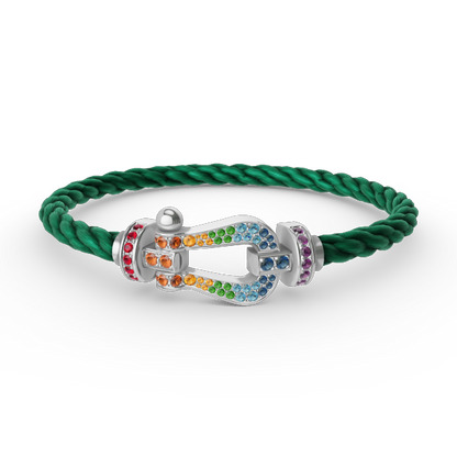 Lume Jewelry FORC ラージホースシュー カラーダイヤモンドブレスレット シルバー