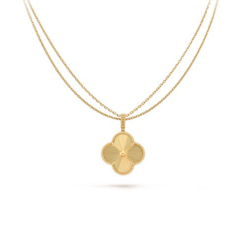 Lume Jewelry クローバー25mmペンダントネックレス ゴールド