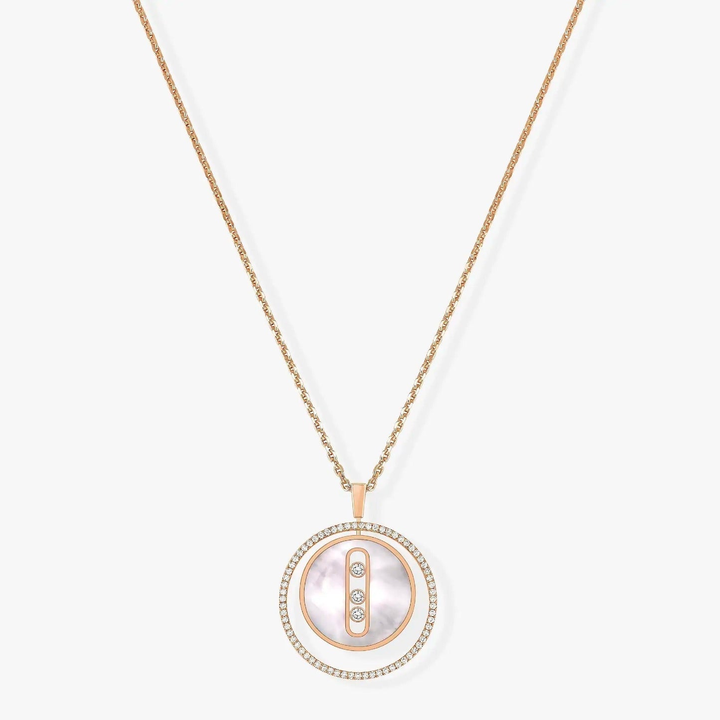 [Lume Jewelry]LUCKY MOVE MM NACRE BLANCHE DIAMOND NECKLACE