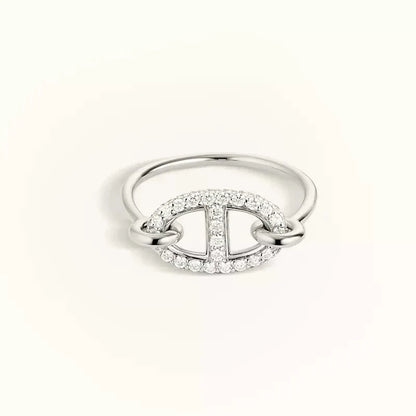 Lume Jewelry RONDE SMALL SILVER DIAMOND RING
