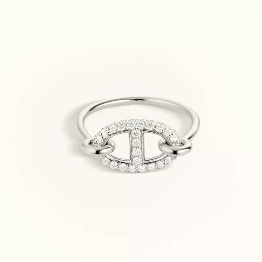 Lume Jewelry RONDE SMALL SILVER DIAMOND RING
