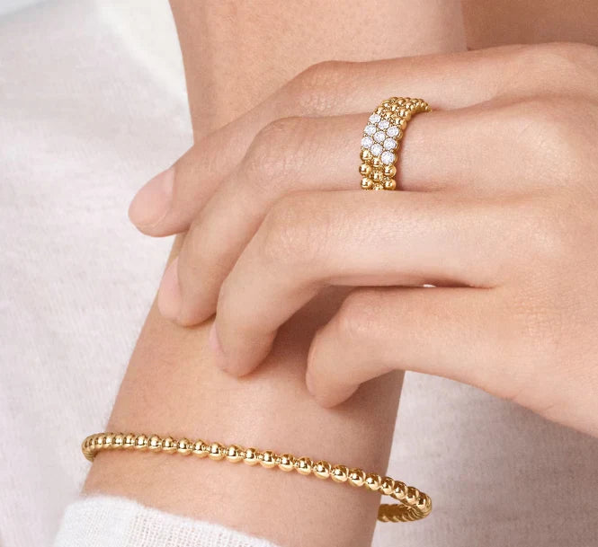 [Lume Jewelry]Three-row diamond ring