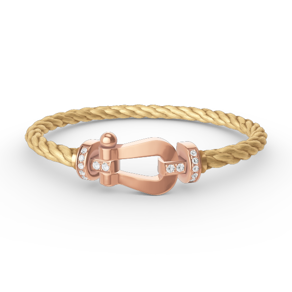 Lume Jewelry「フォース ラージ ホースシュー ハーフダイヤモンド ブレスレット ローズゴールド」