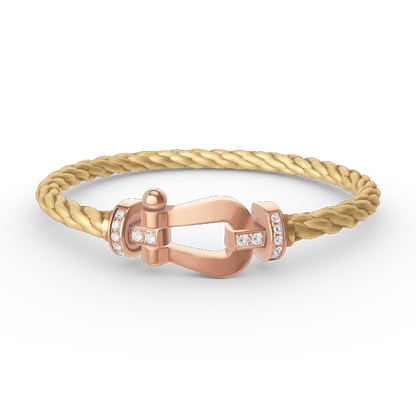 Lume Jewelry「フォース ラージ ホースシュー ハーフダイヤモンド ブレスレット ローズゴールド」