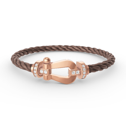 Lume Jewelry「フォース ラージ ホースシュー ハーフダイヤモンド ブレスレット ローズゴールド」