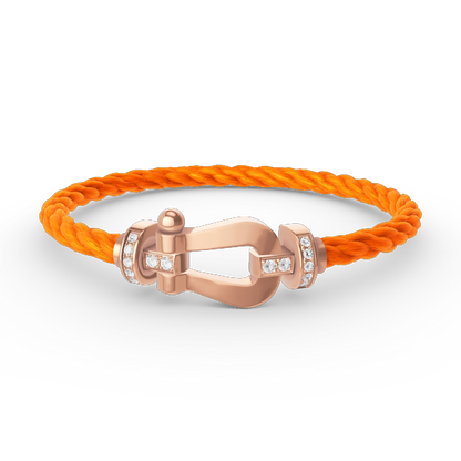 Lume Jewelry「フォース ラージ ホースシュー ハーフダイヤモンド ブレスレット ローズゴールド」